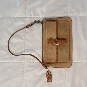 Vintage leather coach clutch